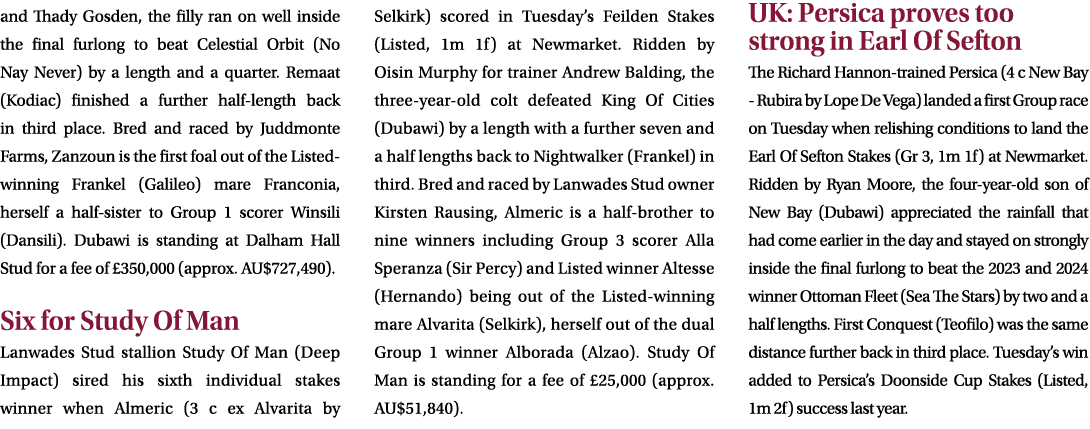 and Thady Gosden, the filly ran on well inside the final furlong to beat Celestial Orbit (No Nay Never) by a length a...