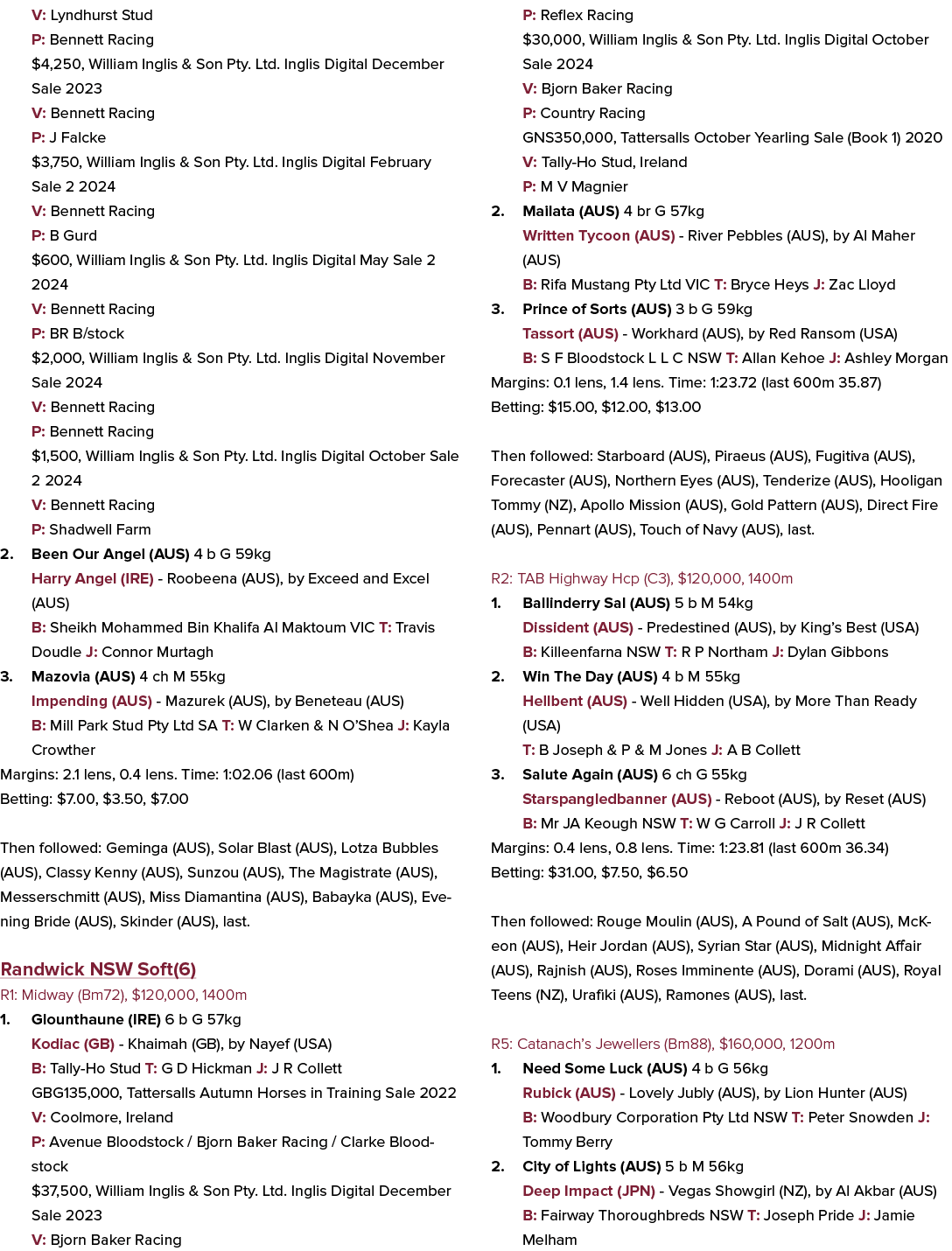 V: Lyndhurst Stud P: Bennett Racing $4,250, William Inglis & Son Pty. Ltd. Inglis Digital December Sale 2023 V: Benne...
