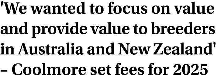 'We wanted to focus on value and provide value to breeders in Australia and New Zealand' – Coolmore set fees for 2025