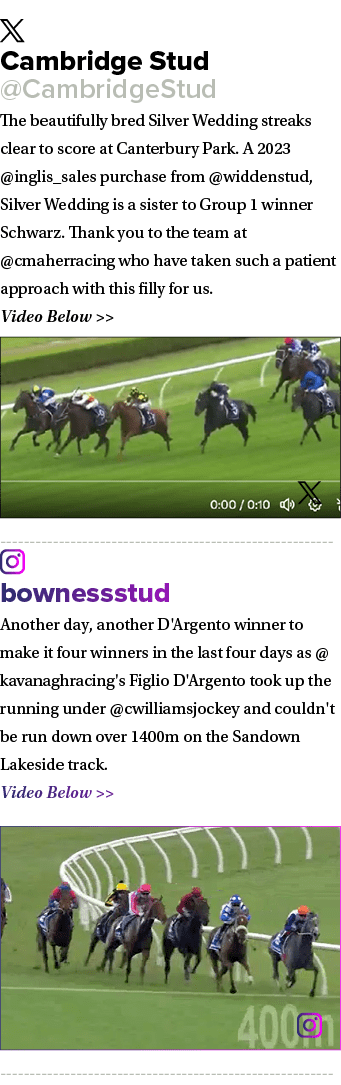 ￼ Cambridge Stud @CambridgeStud The beautifully bred Silver Wedding streaks clear to score at Canterbury Park. A 2023...
