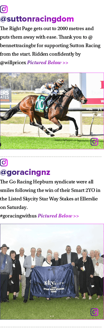 ￼ @suttonracingdom The Right Page gets out to 2000 metres and puts them away with ease. Thank you to @bennettracingbr...
