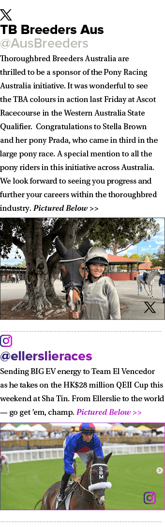 ￼ TB Breeders Aus @AusBreeders Thoroughbred Breeders Australia are thrilled to be a sponsor of the Pony Racing Austra...