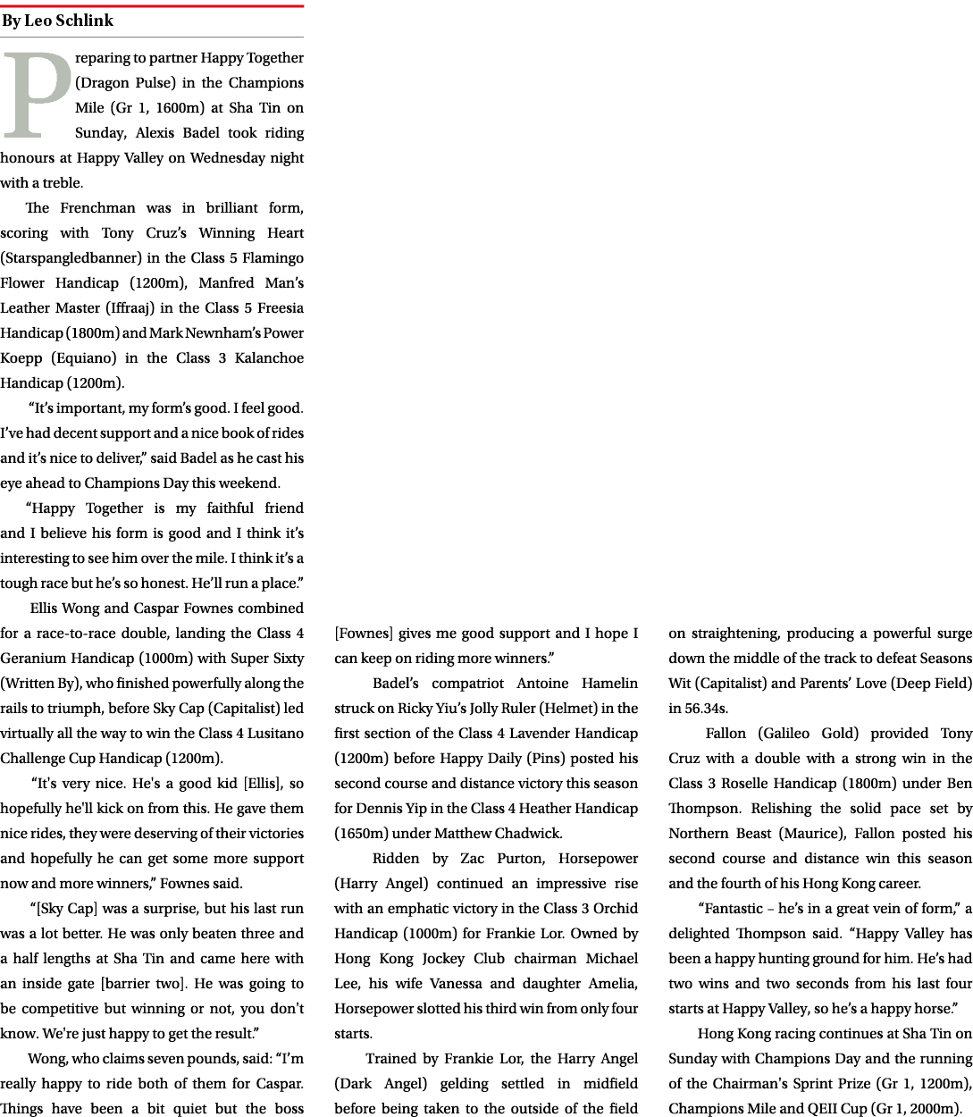 ￼ Preparing to partner Happy Together (Dragon Pulse) in the Champions Mile (Gr 1, 1600m) at Sha Tin on Sunday, Alexis...