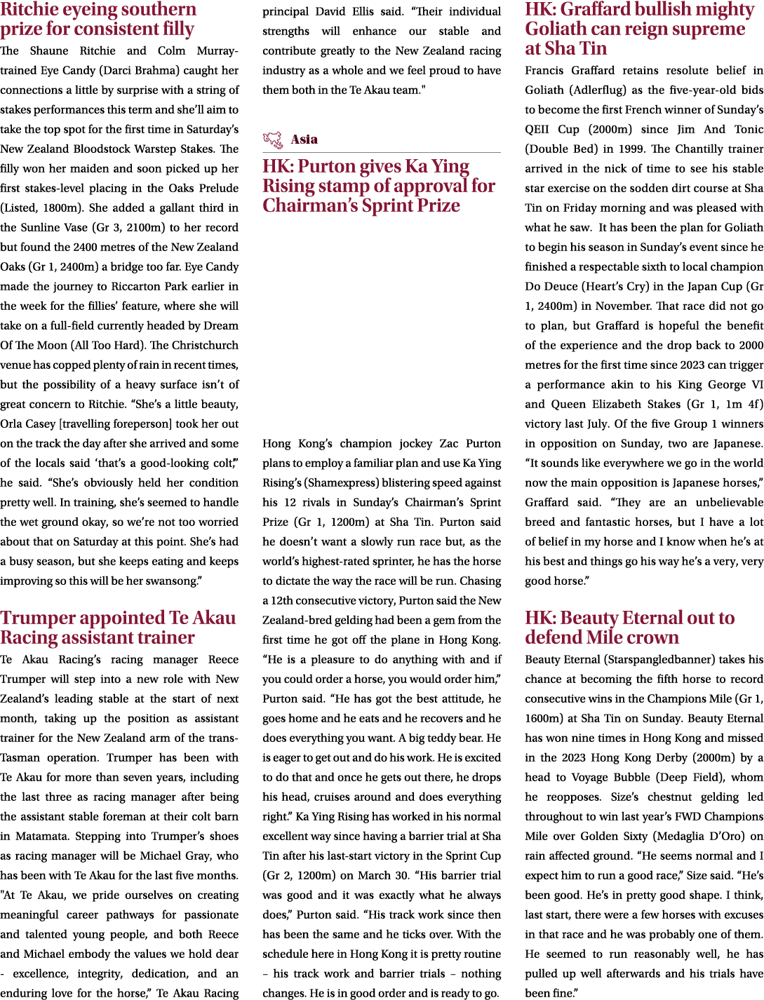 Ritchie eyeing southern prize for consistent filly The Shaune Ritchie and Colm Murray trained Eye Candy (Darci Brahma...