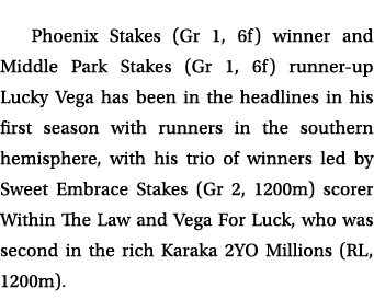 Phoenix Stakes (Gr 1, 6f) winner and Middle Park Stakes (Gr 1, 6f) runner up Lucky Vega has been in the headlines in ...