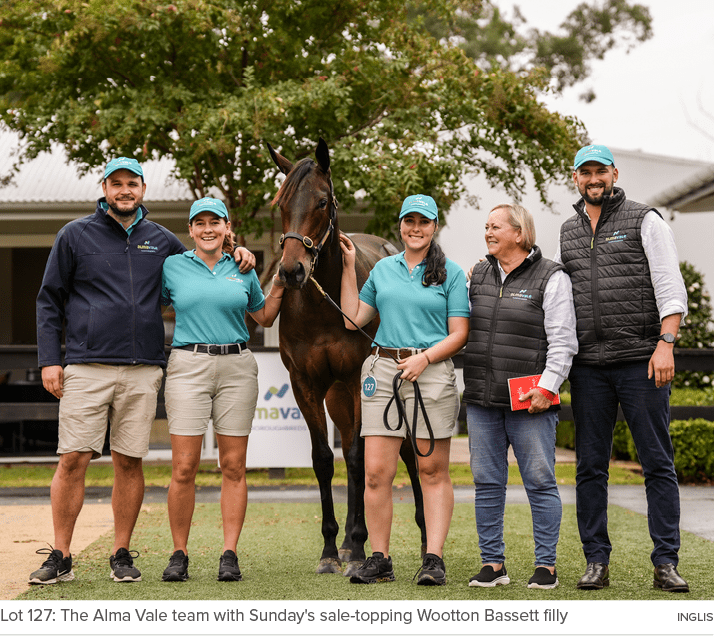 Lot 127: The Alma Vale team with Sunday's sale topping Wootton Bassett filly Ingli