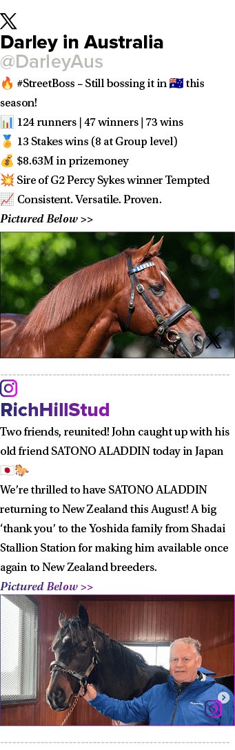 ￼ Darley in Australia @DarleyAus 🔥 #StreetBoss – Still bossing it in 🇦🇺 this season! 📊 124 runners | 47 winners |...
