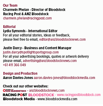 BLOODSTOCK,Our Team Charmein Phelan Director of Bloodstock Racing Post & ANZ Bloodstock charmein.phelan@racingpost.co...