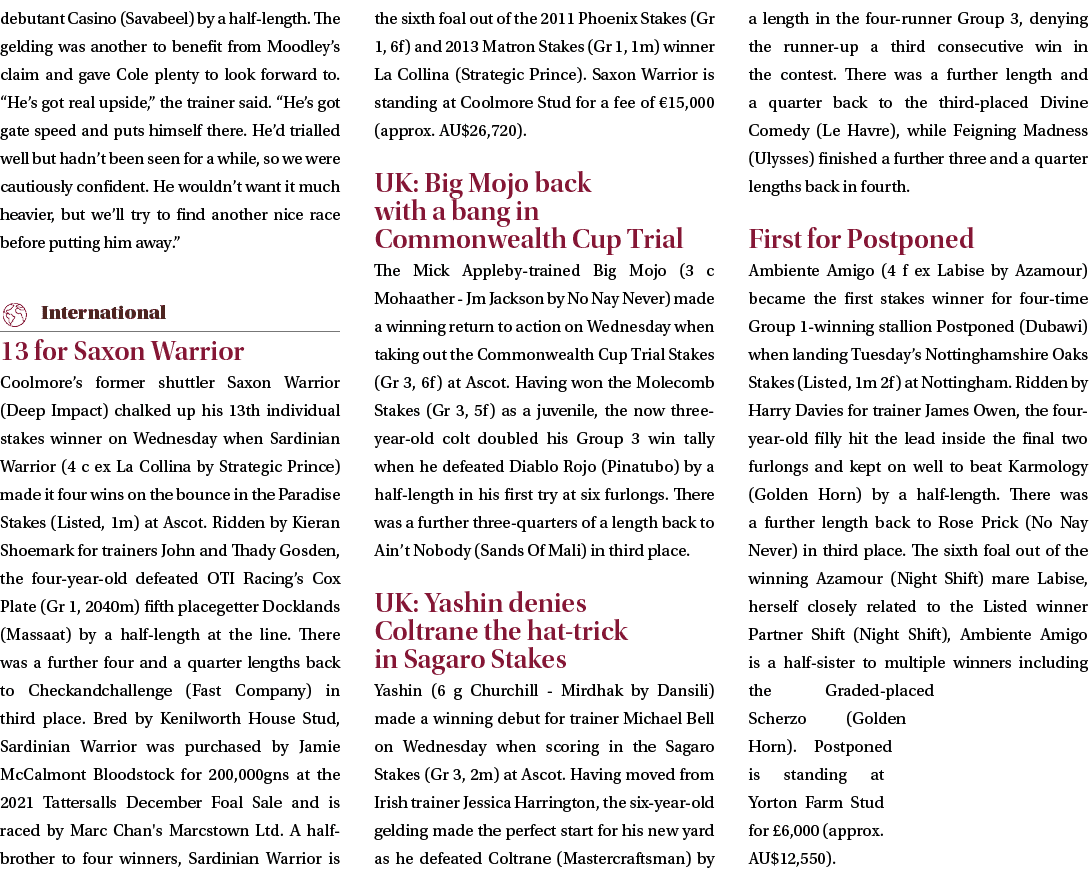 debutant Casino (Savabeel) by a half length. The gelding was another to benefit from Moodley’s claim and gave Cole pl...