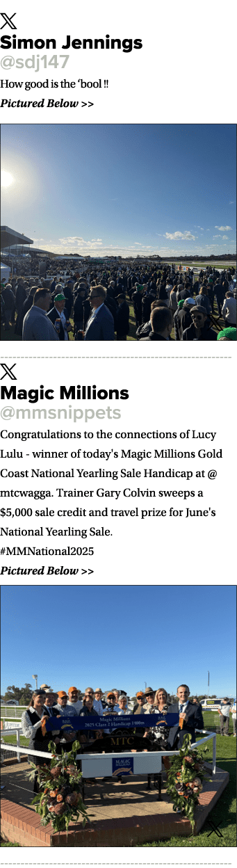 ￼ Simon Jennings @sdj147 How good is the ‘bool !! Pictured Below   ￼ ￼ Magic Millions @mmsnippets Congratulations to...