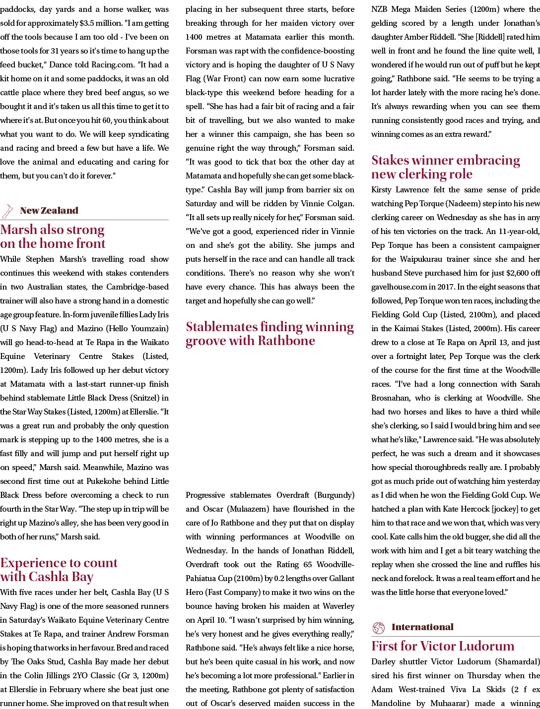 paddocks, day yards and a horse walker, was sold for approximately $3.5 million. \“I am getting off the tools because...