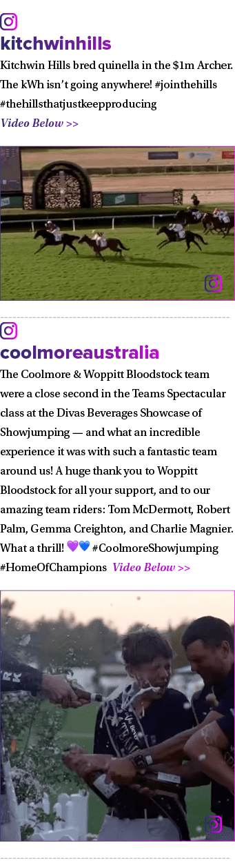 ￼ kitchwinhills Kitchwin Hills bred quinella in the $1m Archer. The kWh isn’t going anywhere! #jointhehills #thehills...