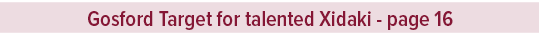 Gosford Target for talented Xidaki page 1