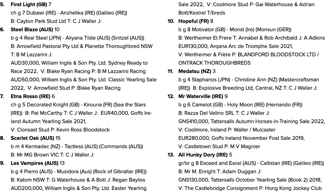 5. First Light (GB) 7 ch g 7 Dubawi (IRE) Anzhelika (IRE) (Galileo (IRE)) B: Cayton Park Stud Ltd T: C J Waller J: 6....