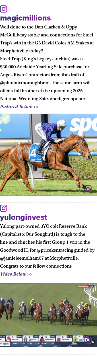 ￼ magicmillions Well done to the Dan Clarken & Oppy McGuillivray stable and connections for Steel Trap’s win in the G...