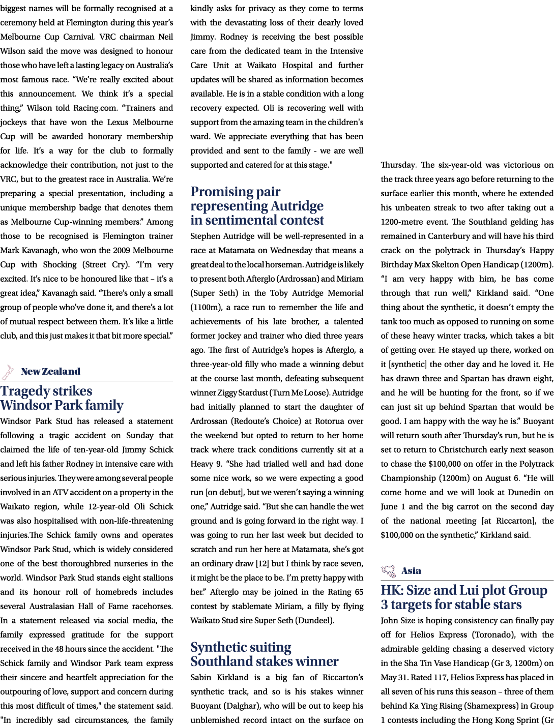 biggest names will be formally recognised at a ceremony held at Flemington during this year’s Melbourne Cup Carnival....