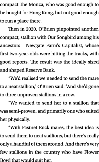 compact The Monza, who was good enough to be bought for Hong Kong, but not good enough to run a place there. Then in ...