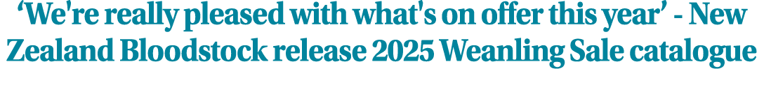‘We're really pleased with what's on offer this year’ New Zealand Bloodstock release 2025 Weanling Sale catalogue