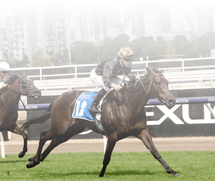  Benedetta, (Daniel Stackhouse, Trainer; Jason Warren), wins The Inglis Sprint, at Flemington 14 March 2023.  Copyright:  Colin Bull / Sportpix
