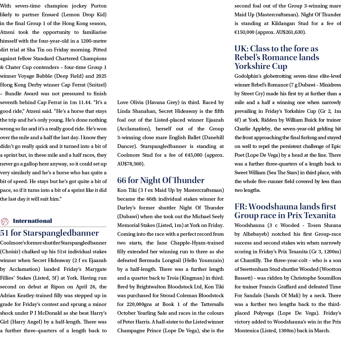 With seven time champion jockey Purton likely to partner Ensued (Lemon Drop Kid) in the final Group 1 of the Hong Kon...