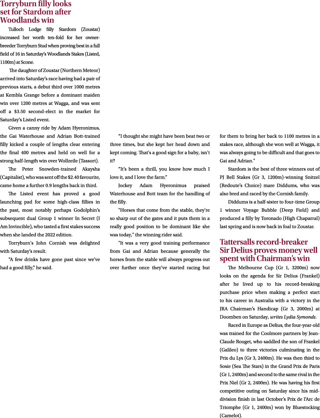 Torryburn filly looks set for Stardom after Woodlands win Tulloch Lodge filly Stardom (Zoustar) increased her worth t...