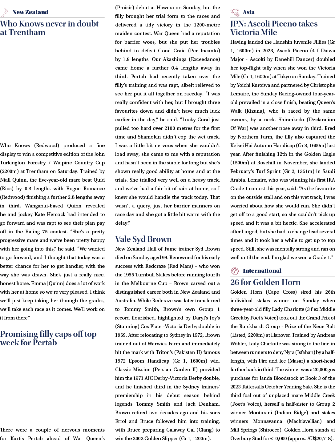 ￼ Who Knows never in doubt at Trentham Who Knows (Redwood) produced a fine display to win a competitive edition of th...