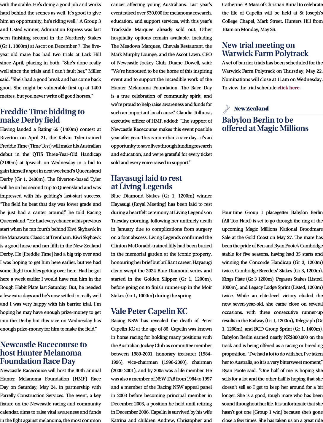 with the stable. He's doing a good job and works hard behind the scenes as well. It's good to give him an opportunity...