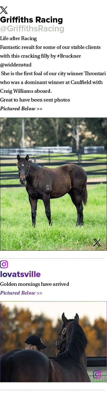 ￼ Griffiths Racing @GriffithsRacing Life after Racing Fantastic result for some of our stable clients with this crack...