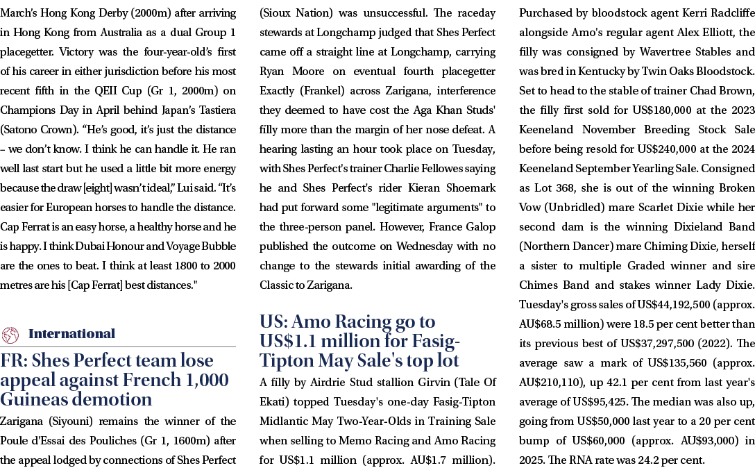 March’s Hong Kong Derby (2000m) after arriving in Hong Kong from Australia as a dual Group 1 placegetter. Victory was...