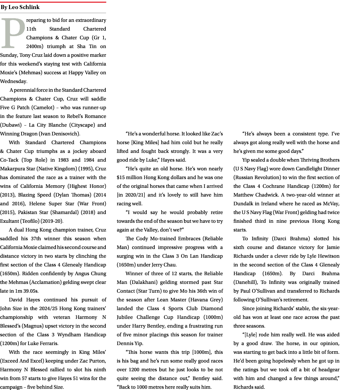 ￼ Preparing to bid for an extraordinary 11th Standard Chartered Champions & Chater Cup (Gr 1, 2400m) triumph at Sha T...