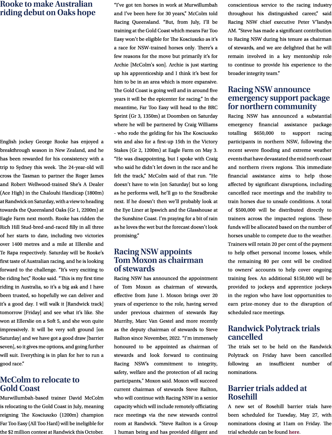 Rooke to make Australian riding debut on Oaks hope English jockey George Rooke has enjoyed a breakthrough season in N...