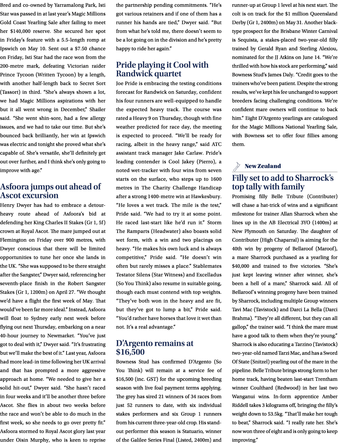 Bred and co owned by Yarramalong Park, Isti Star was passed in at last year’s Magic Millions Gold Coast Yearling Sale...