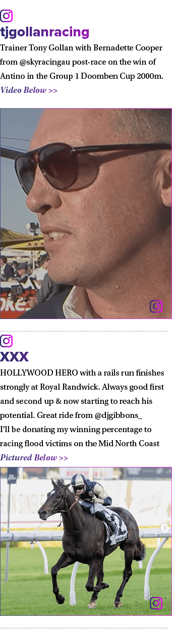 ￼ tjgollanracing Trainer Tony Gollan with Bernadette Cooper from @skyracingau post race on the win of Antino in the G...