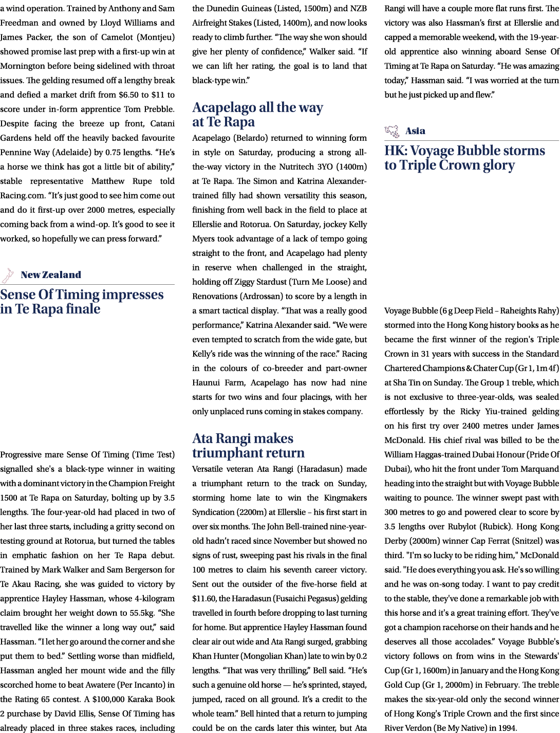 a wind operation. Trained by Anthony and Sam Freedman and owned by Lloyd Williams and James Packer, the son of Camelo...
