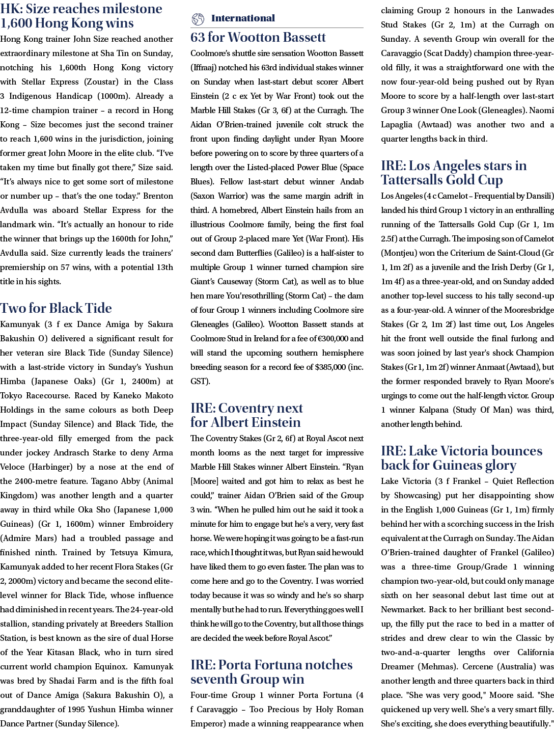 HK: Size reaches milestone 1,600 Hong Kong wins Hong Kong trainer John Size reached another extraordinary milestone a...