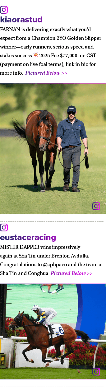 ￼ kiaorastud FARNAN is delivering exactly what you'd expect from a Champion 2YO Golden Slipper winner—early runners, ...