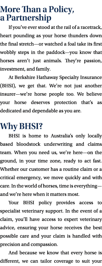 More Than a Policy, a Partnership If you’ve ever stood at the rail of a racetrack, heart pounding as your horse thund...