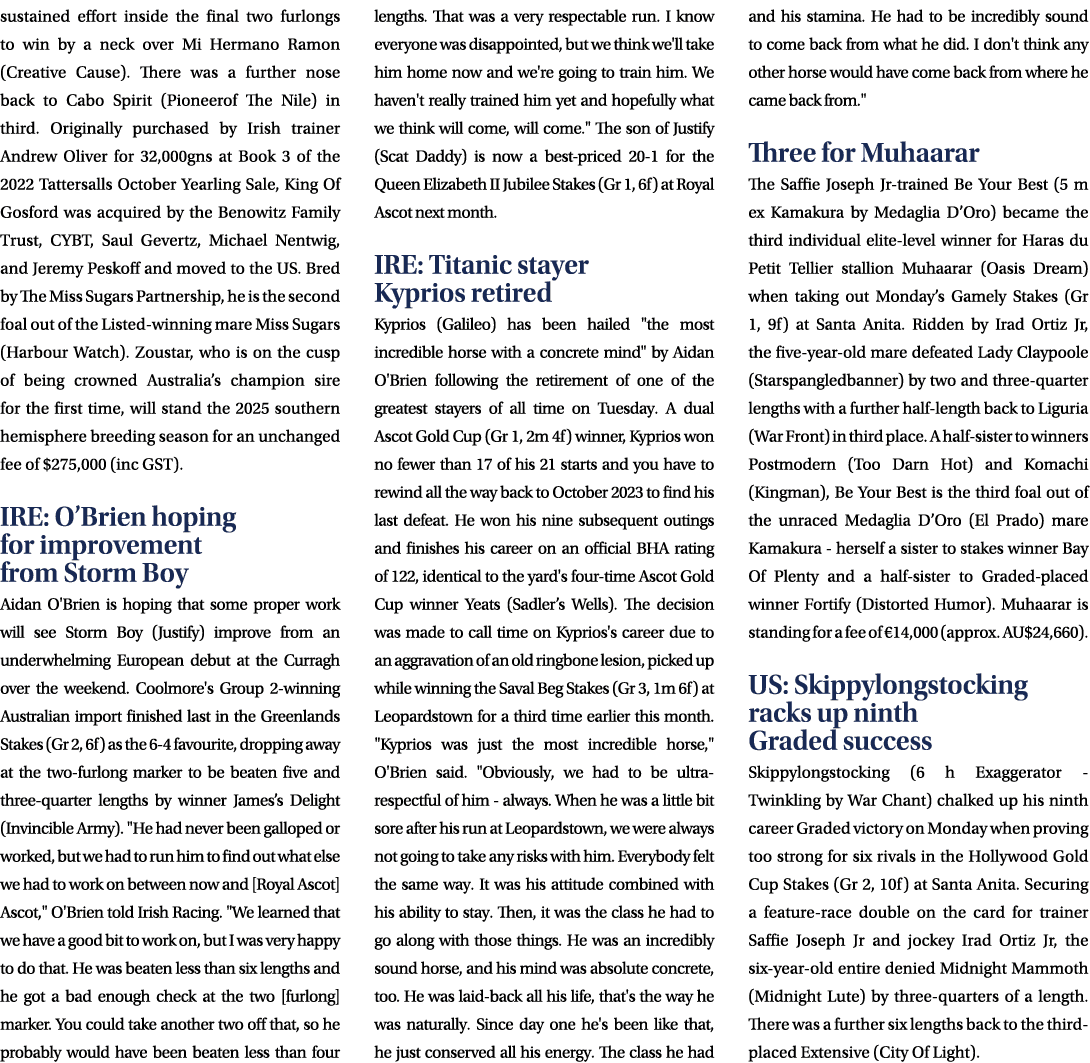 sustained effort inside the final two furlongs to win by a neck over Mi Hermano Ramon (Creative Cause). There was a f...
