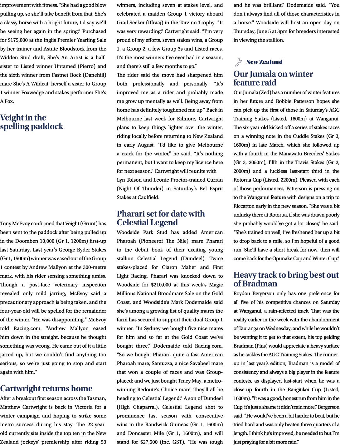 improvement with fitness. “She had a good blow pulling up, so she’ll take benefit from that. She’s a classy horse wit...