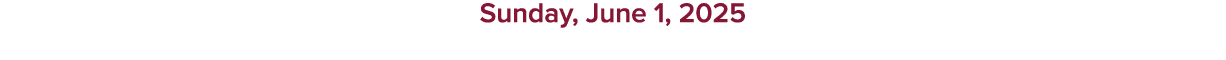 Sunday, June 1, 2025
