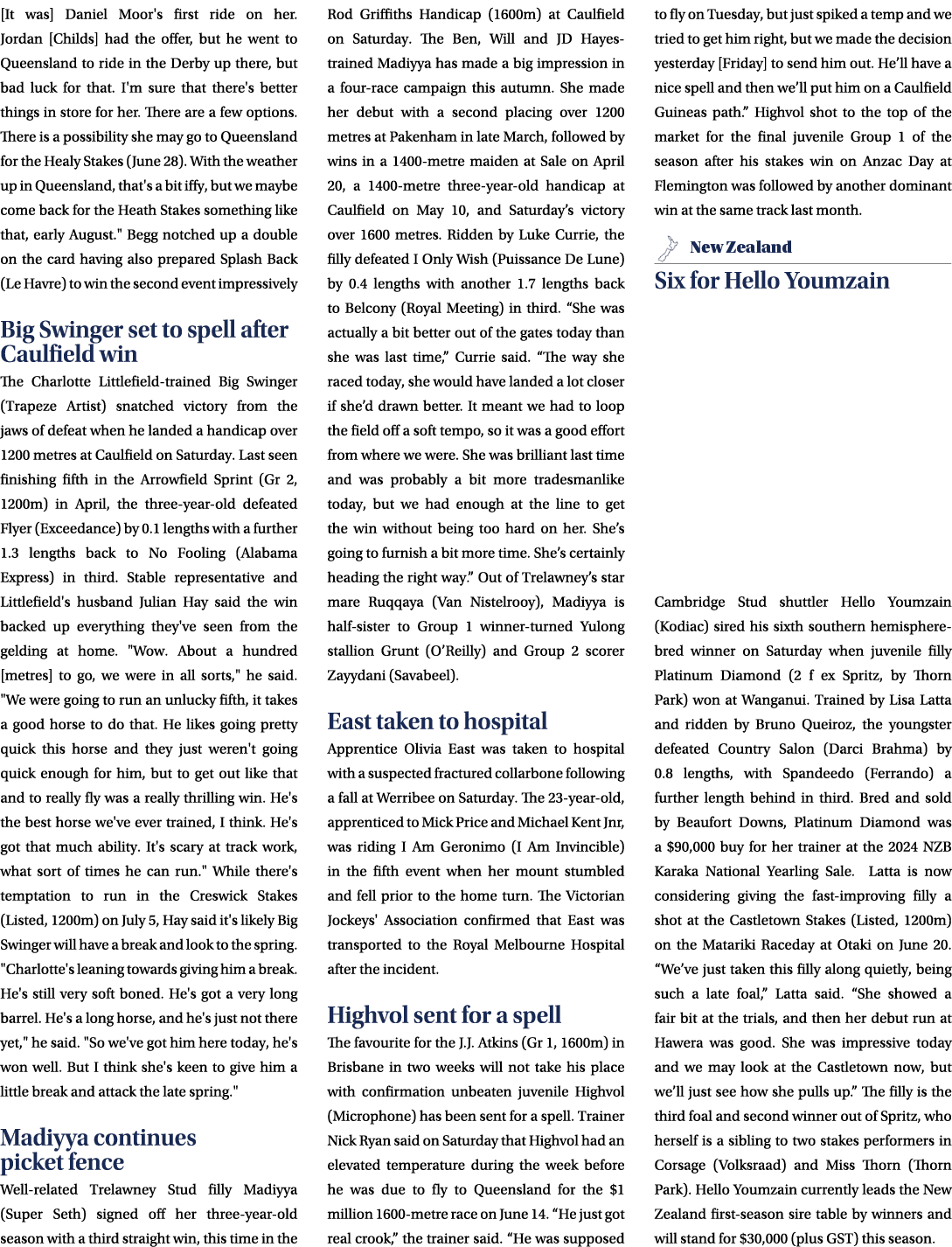 [It was] Daniel Moor's first ride on her. Jordan [Childs] had the offer, but he went to Queensland to ride in the Der...