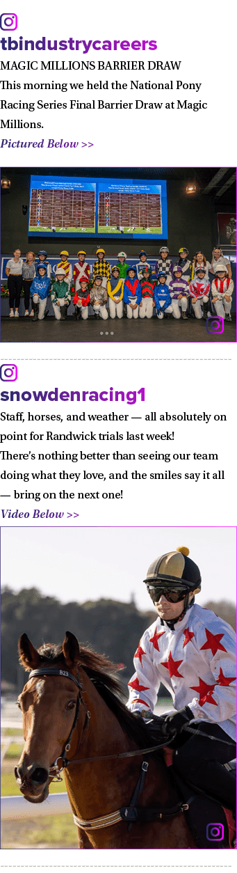 ￼ tbindustrycareers MAGIC MILLIONS BARRIER DRAW This morning we held the National Pony Racing Series Final Barrier Dr...