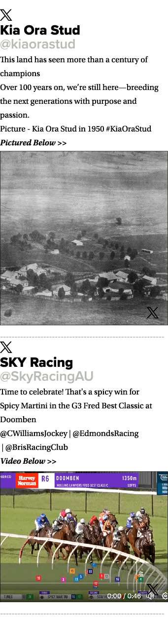 ￼ Kia Ora Stud @kiaorastud This land has seen more than a century of champions Over 100 years on, we’re still here—br...