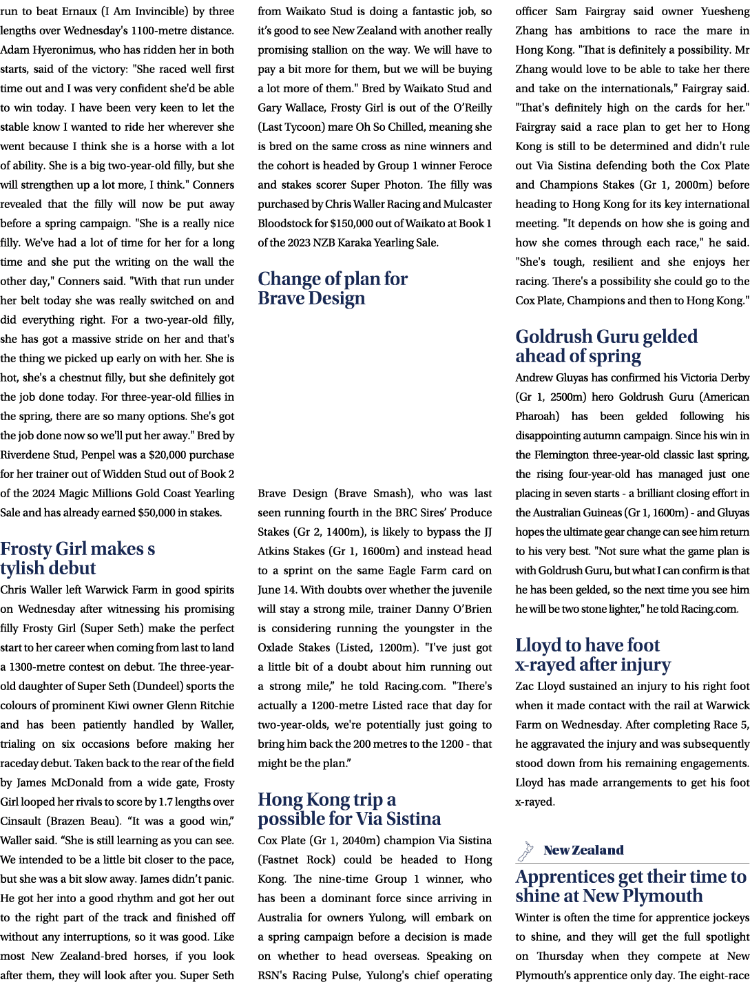 run to beat Ernaux (I Am Invincible) by three lengths over Wednesday's 1100 metre distance. Adam Hyeronimus, who has ...