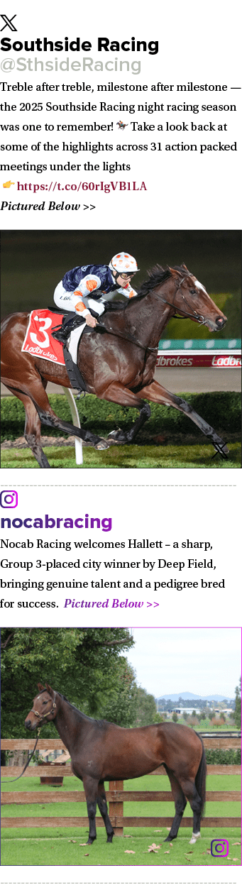 ￼ Southside Racing @SthsideRacing Treble after treble, milestone after milestone — the 2025 Southside Racing night ra...