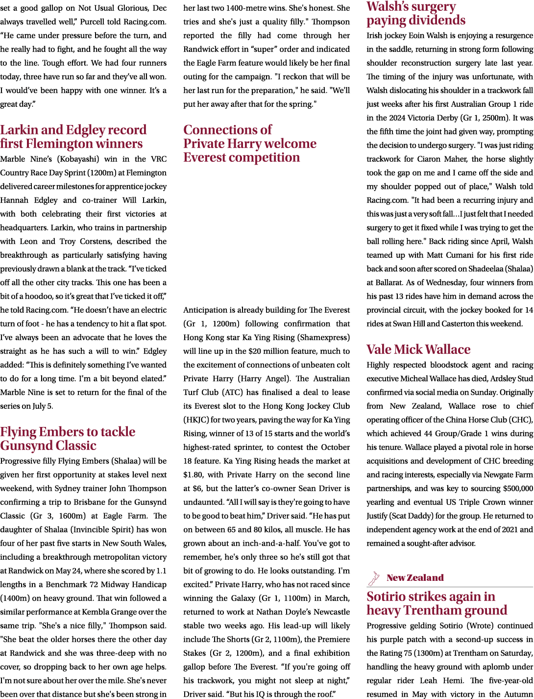 set a good gallop on Not Usual Glorious, Dec always travelled well,” Purcell told Racing.com. “He came under pressure...