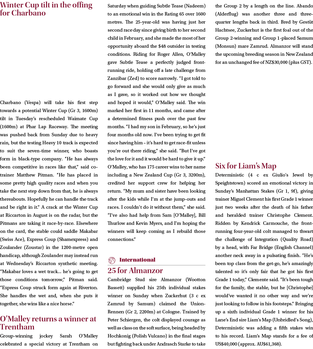 Winter Cup tilt in the offing for Charbano Charbano (Vespa) will take his first step towards a potential Winter Cup (...