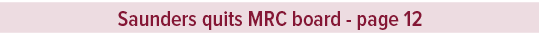 Saunders quits MRC board page 1