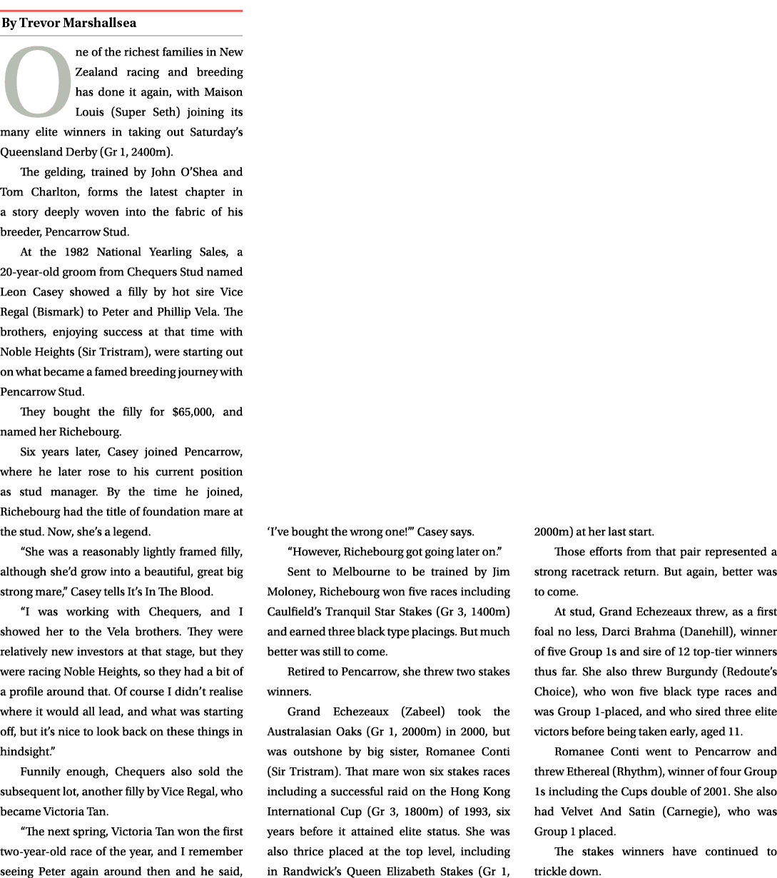 ￼ One of the richest families in New Zealand racing and breeding has done it again, with Maison Louis (Super Seth) jo...