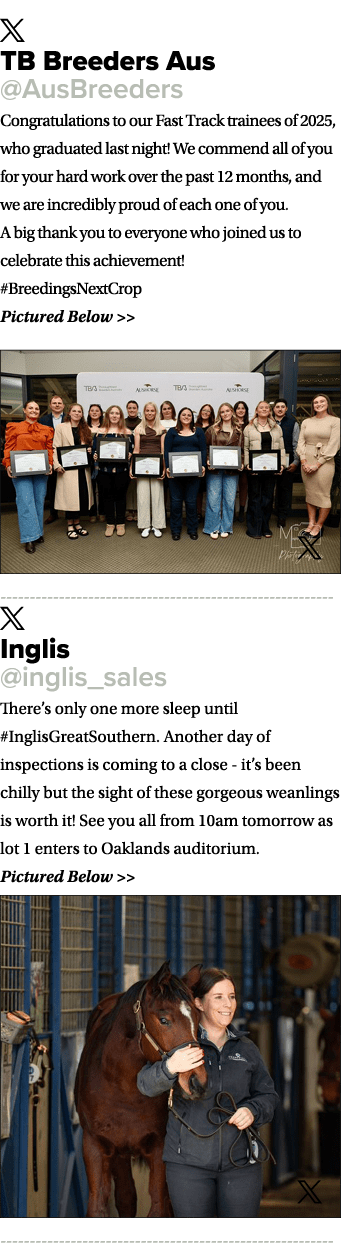 ￼ TB Breeders Aus @AusBreeders Congratulations to our Fast Track trainees of 2025, who graduated last night! We comme...